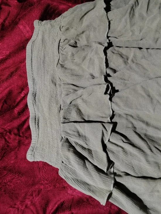 Ruffled Tiered Skirt in Sage Green - Picture 1 of 2